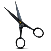 Black stainless steel beard and mustache scissors with sharp blades and ergonomic design for precise grooming