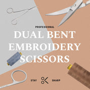 Curved Fabric Scissors with Dual Bent Precision Tip for Embroidery