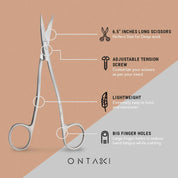 Curved Fabric Scissors with Dual Bent Precision Tip for Embroidery