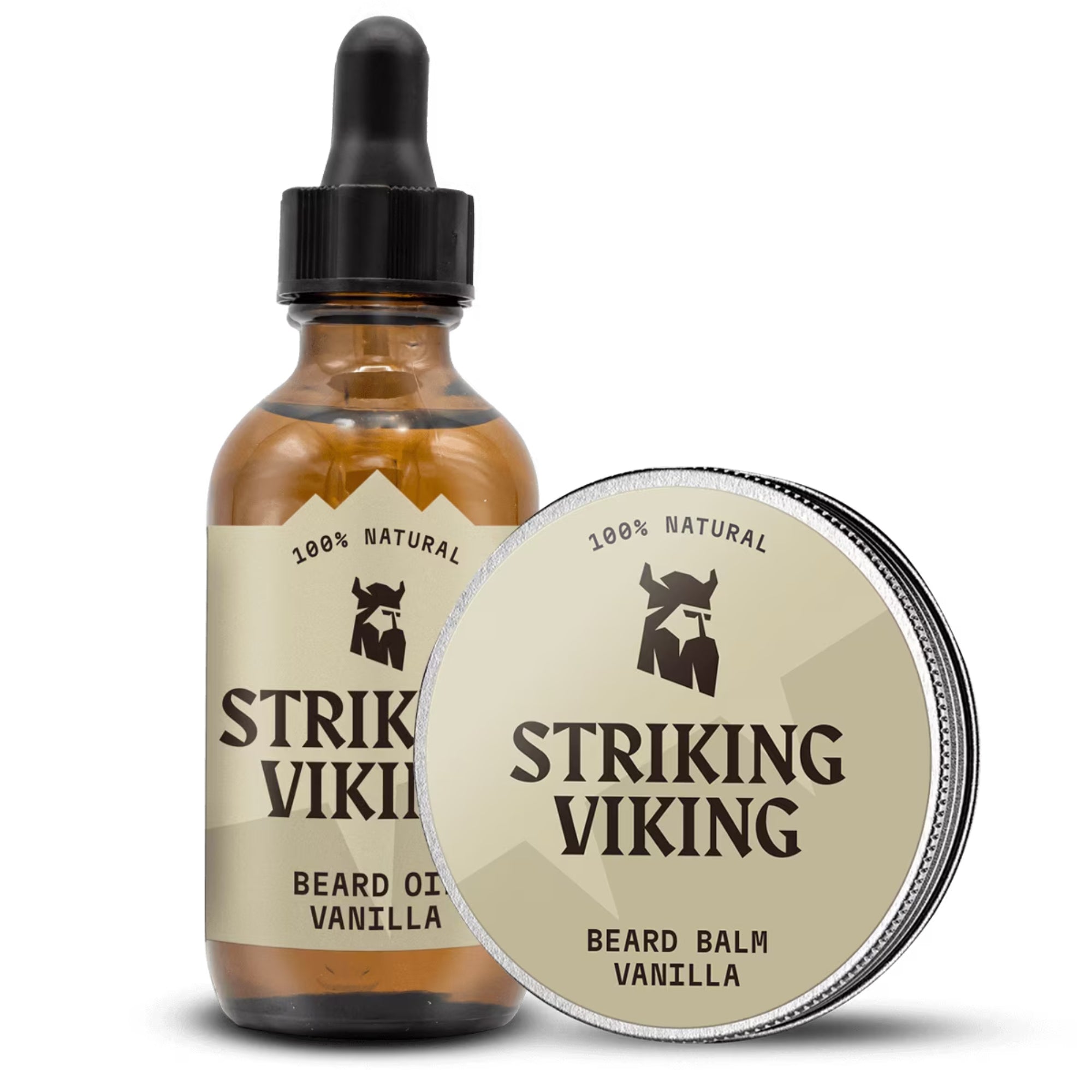 Striking Viking Vanilla Beard Oil & Balm Kit for Soft Healthy Beard Care for Men