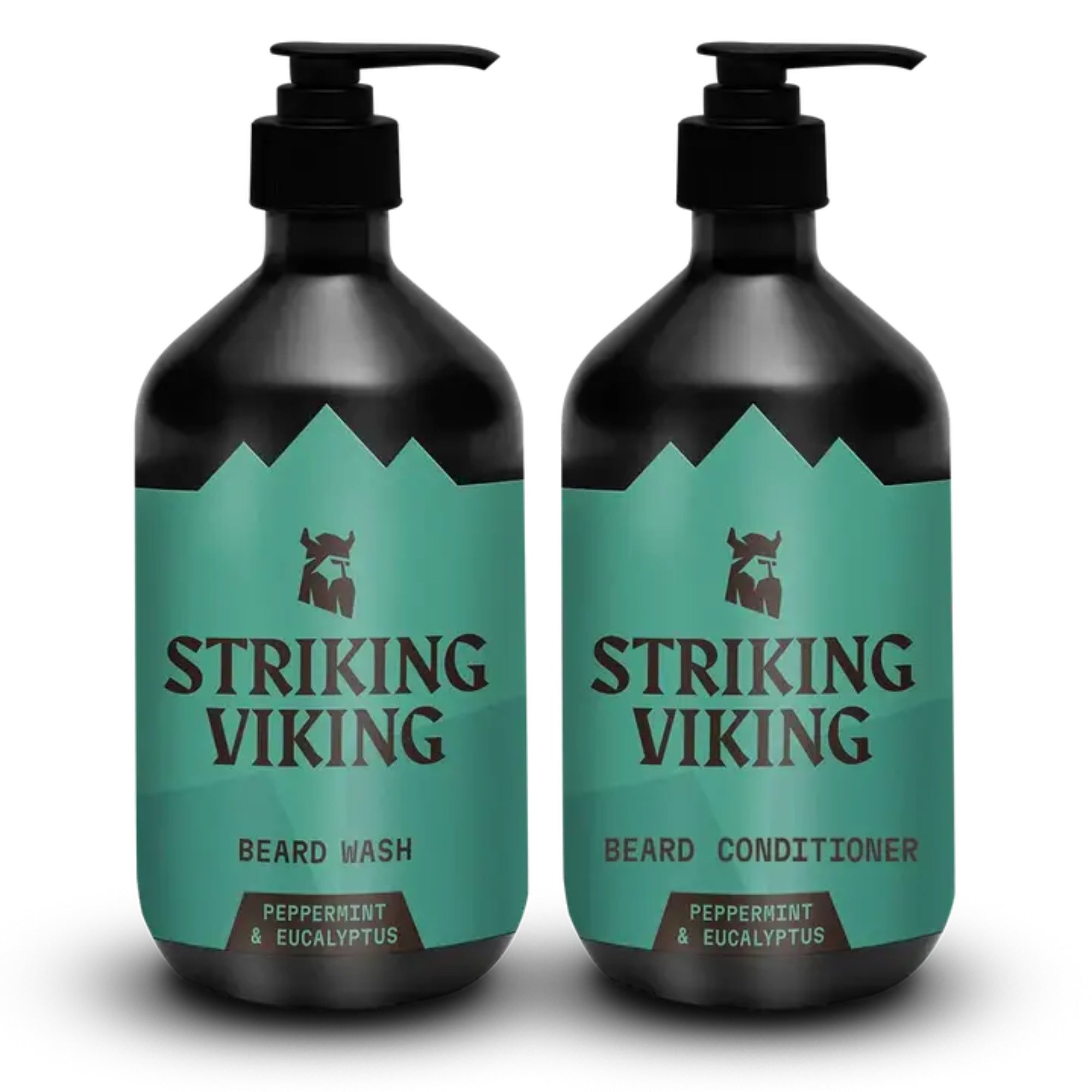 Striking Viking Peppermint & Eucalyptus Beard Shampoo & Conditioner Set for Healthy Beard Care