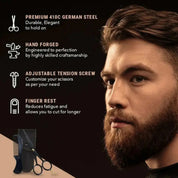 Forbici per barba e baffi ONTAKI con poggiadito (5")