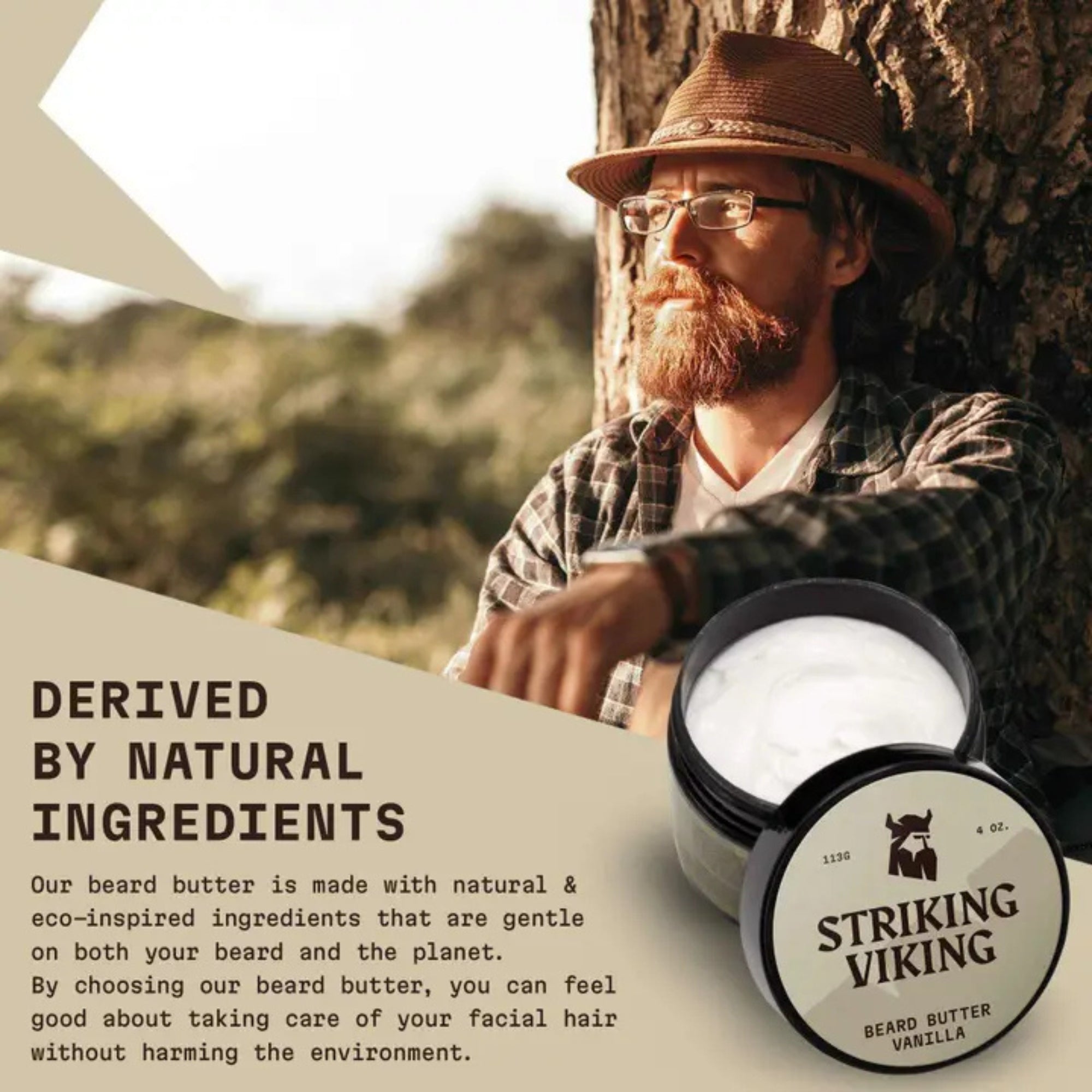 Striking Viking Vanilla Beard Butter for Soft Hydrated & Healthy Beard Care for Men