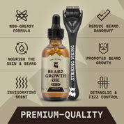 Striking Viking Vanilla Beard Growth Kit with Biotin Oil & 0.25mm Derma Roller