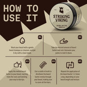 Striking Viking Vanilla Beard Butter for Soft Hydrated & Healthy Beard Care for Men
