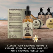 Striking Viking Vanilla Beard Growth Oil with Biotin & Castor Oil for Fuller Beard Growth