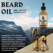 Striking Viking Vanilla Beard Oil & Balm Kit for Soft Healthy Beard Care for Men