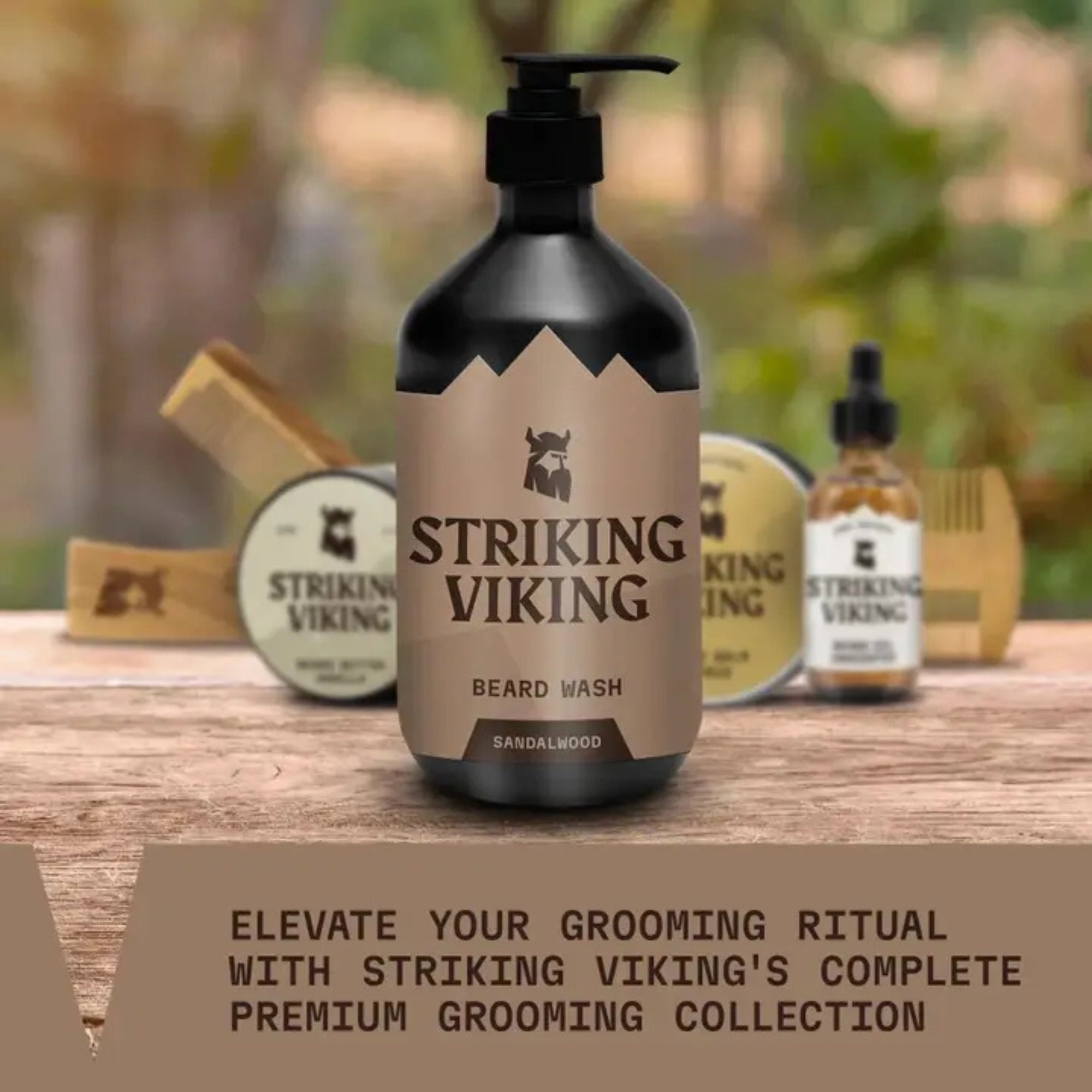 Striking Viking Sandalwood Beard Shampoo for Clean Healthy Soft Beard Care for Men