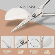 ONTAKI Duckbill Applique Scissors 4.5 Inch – Carbon Steel Fabric & Thread Cutting Scissors