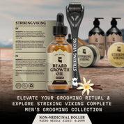 Striking Viking Vanilla Beard Growth Kit with Biotin Oil & 0.25mm Derma Roller