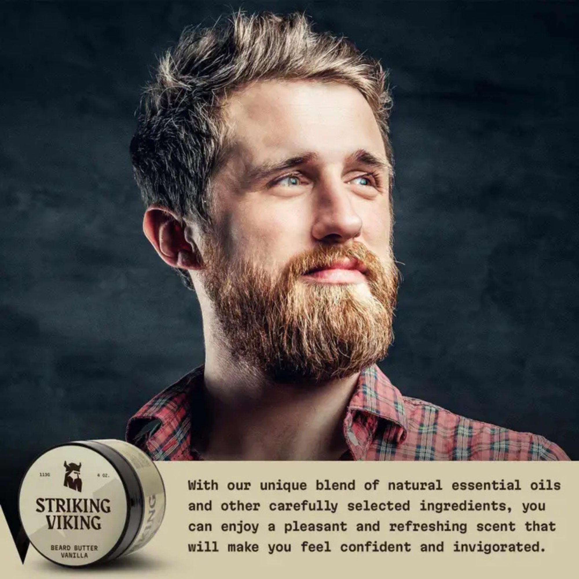Striking Viking Vanilla Beard Butter for Soft Hydrated & Healthy Beard Care for Men