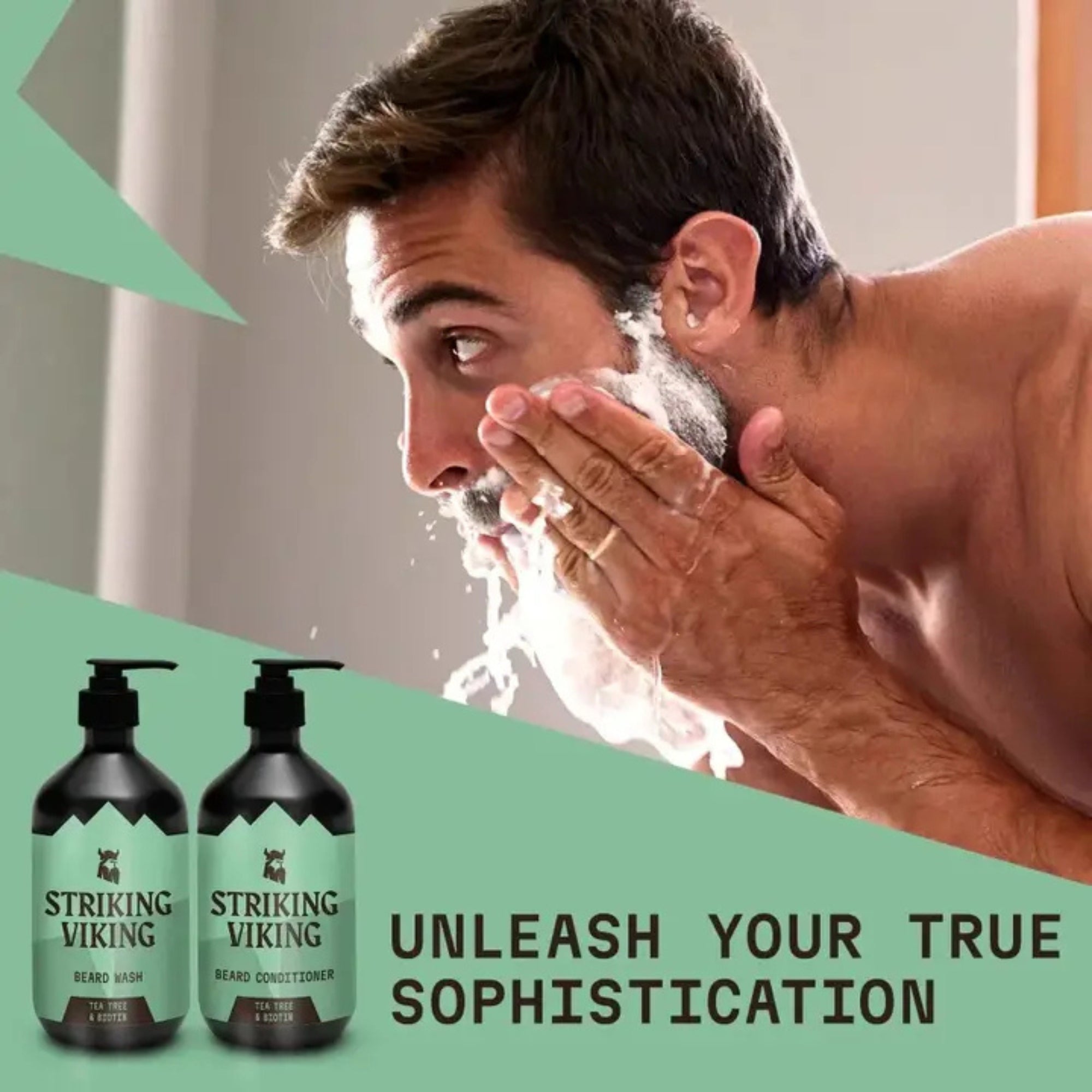 Skäggschampo & Balsam Set – Tea Tree & Biotin