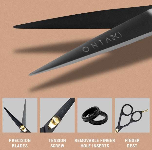 ONTAKI Japanilainen Teräs Parta- ja Viiksisakset Oikea- ja Vasenkätisille (5.5")