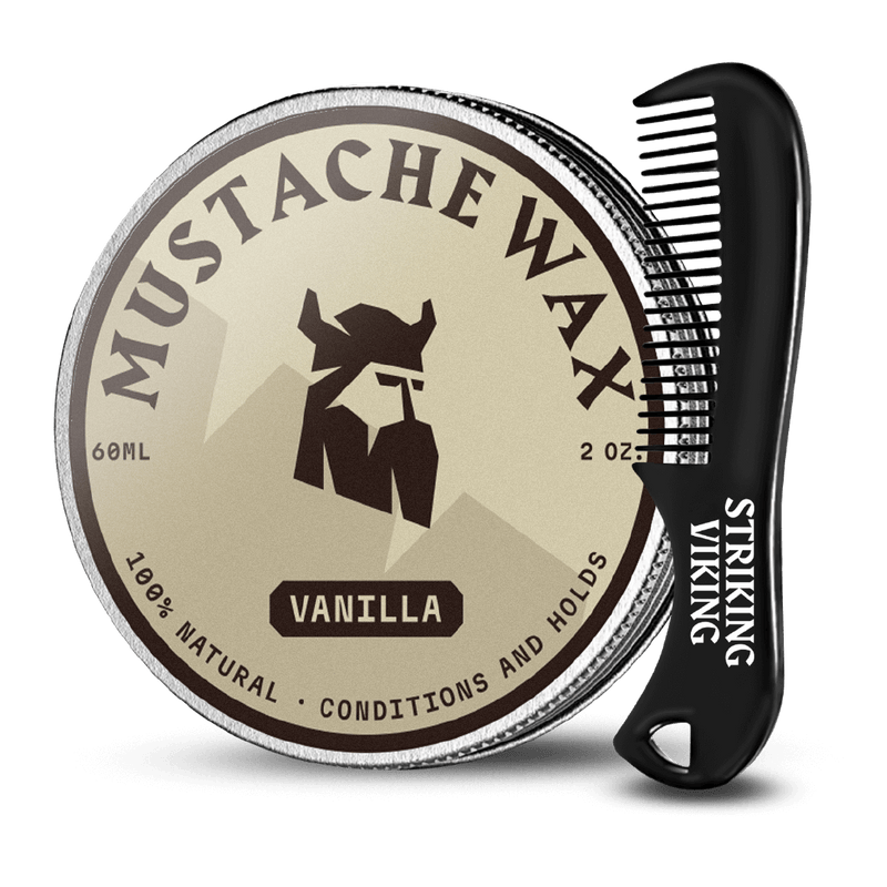 Mustache Wax and Comb Kit with Vanilla Scented Wax and Mini Comb.