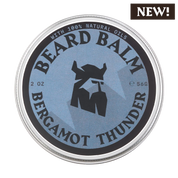 Beard Balm Bergamot Thunder tin with natural oils, 2 oz, moisturizing and styling balm for beard care