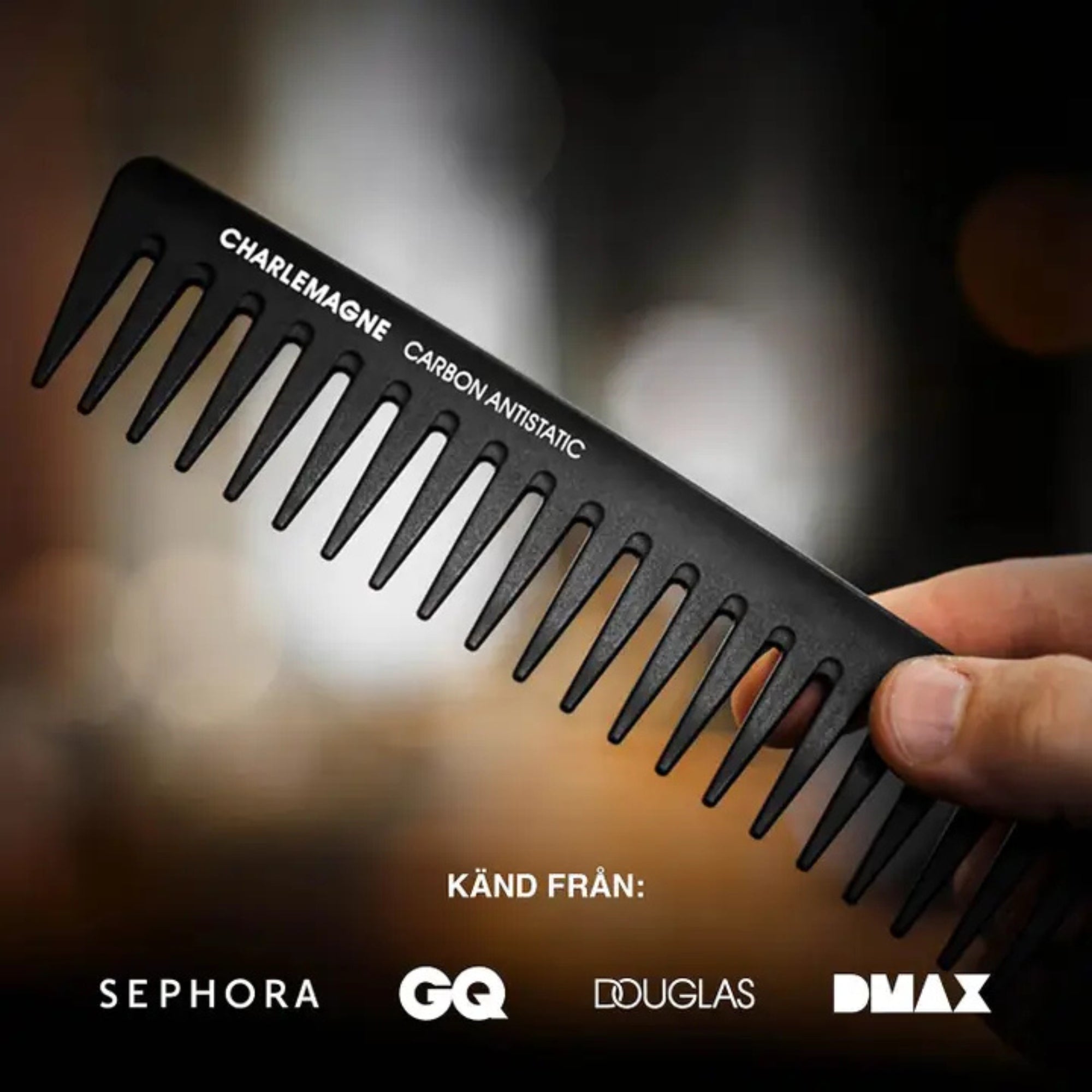 Charlemagne Carbon Wide-Tooth Comb for Men – Heat-Resistant Carbon Fiber Hair Comb