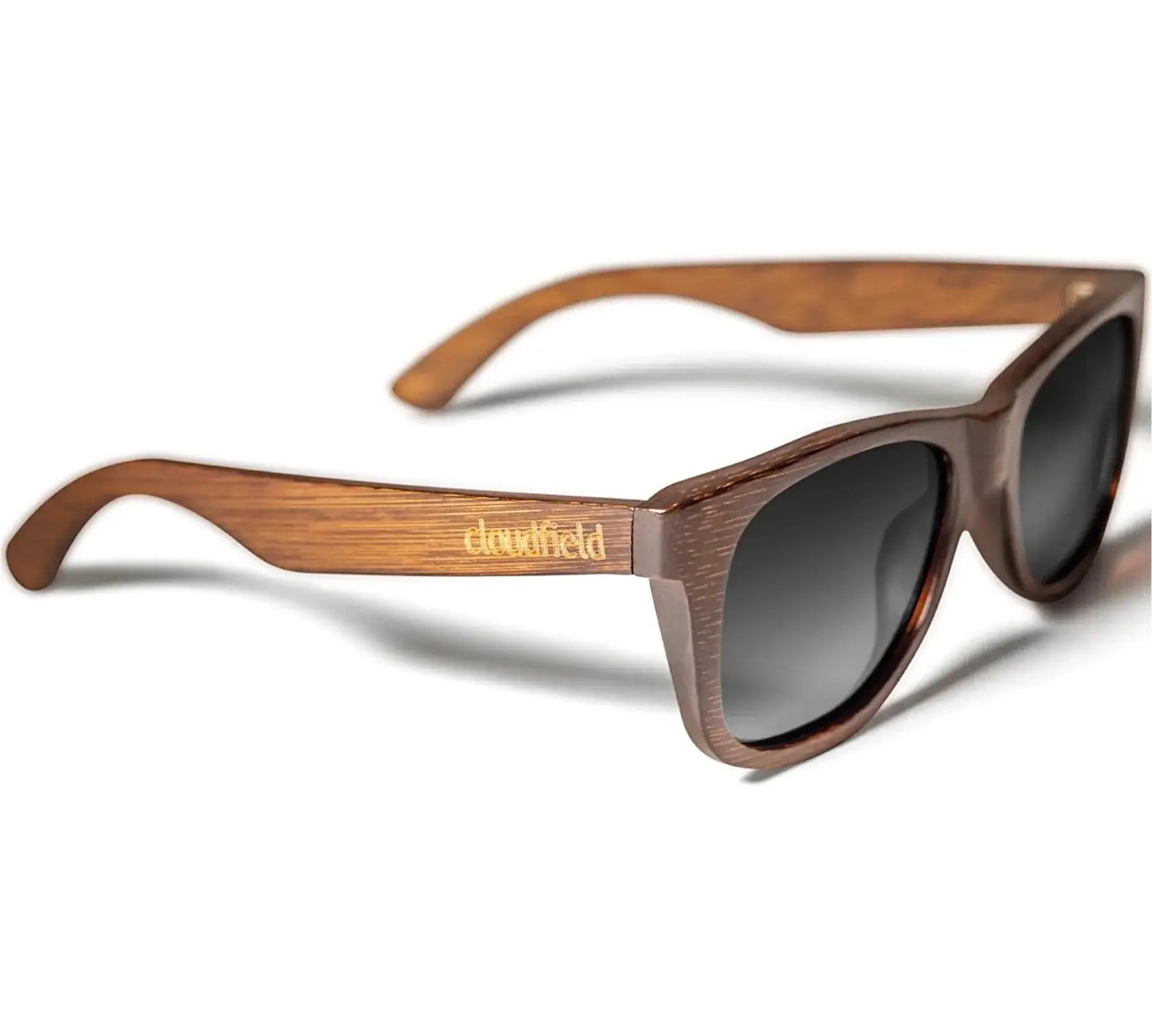 Cloudfield Unisex Polarized oakwood bamboo sunglasses with UV protection and polarized lenses