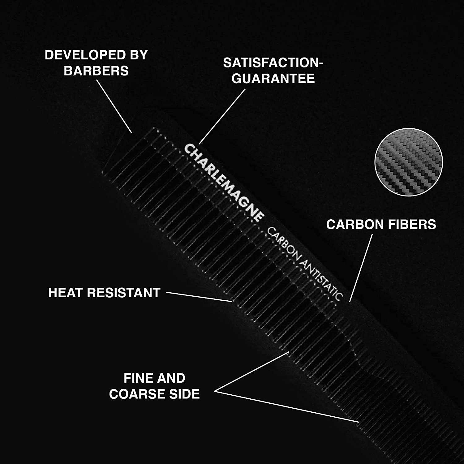 Haarkamm - Carbon Anti-Static - Schwarz