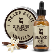 Striking Viking Vanilla Beard Oil & Balm Kit for Soft Healthy Beard Care for Men