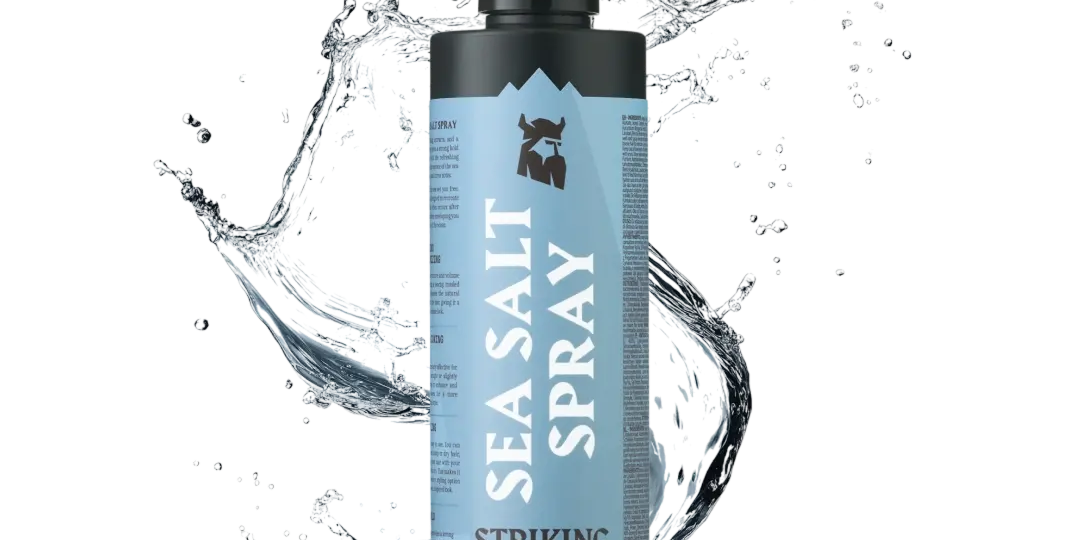 Sea Salt Spray for men by Striking Viking in Ocean Blue with strong hold, natural volume, texture, and refreshing sea breeze scent