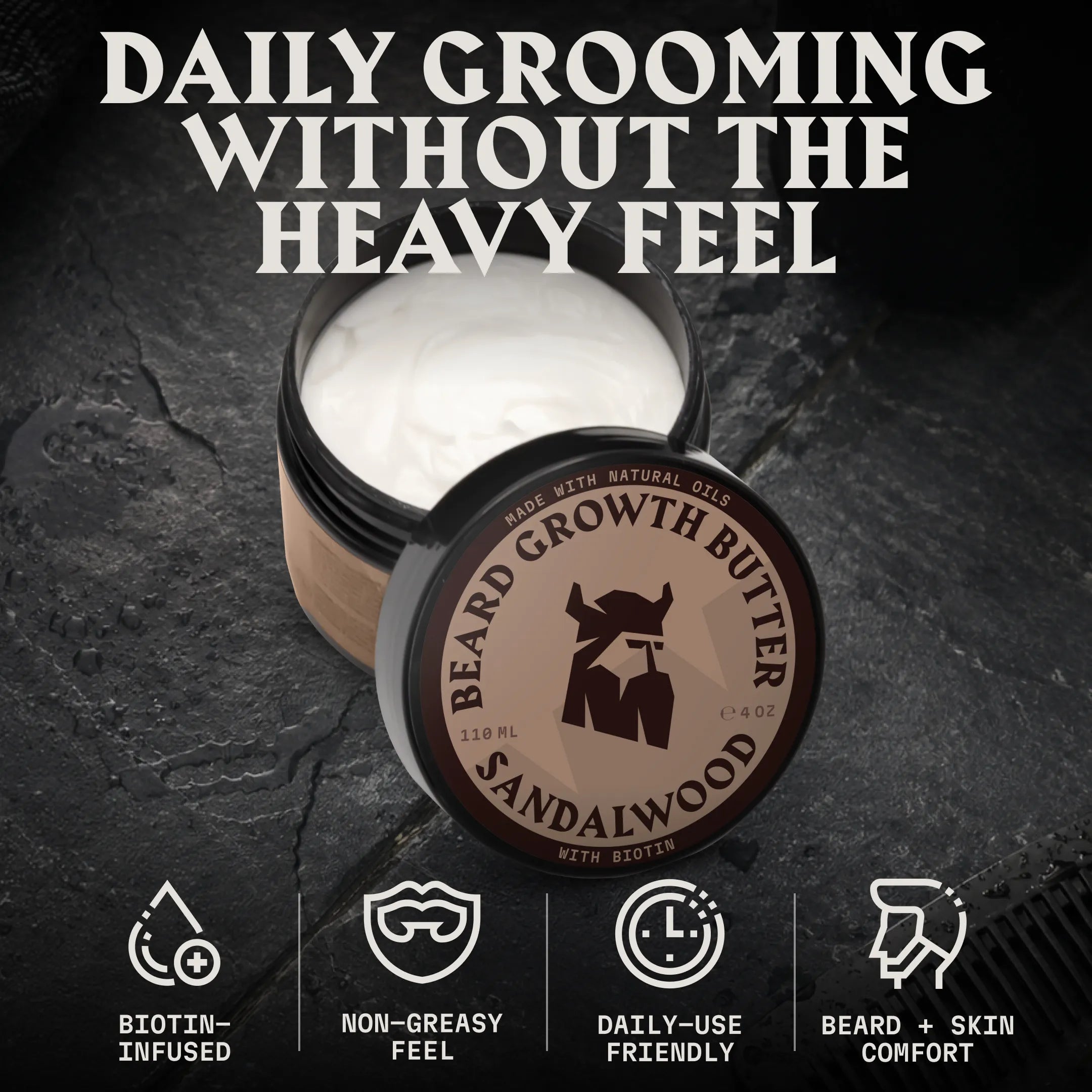 Beard Growth Butter with Biotin | Sandalwood