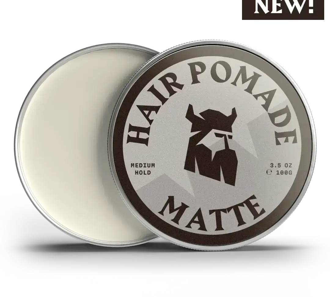 Hair Pomade matte finish with linen scent in a round tin for medium or strong hold styling