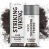 Striking Viking Hair Thickening Fibers packaging in medium brown, designed for thinning hair in men and women.