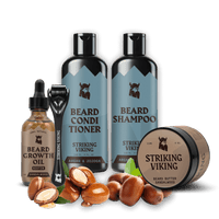 Striking Viking Beard Rehab &amp; Growth Kit with Sandalwood Beard Care &amp; Derma Roller