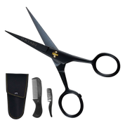 ONTAKI Professional German Steel Beard and Mustache Scissors grooming kit with combs and case
