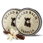 Vanilla Beard Balm 2 Pack with natural ingredients for shaping and nourishing beards.