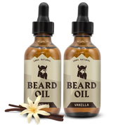 Vanilla Beard Oil 2 pack with droppers, featuring all-natural and organic ingredients.