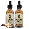 Vanilla Beard Oil 2 Pack with dropper, natural and organic ingredients for healthy beard care.