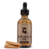 Pre Shave Oil for Men with Sandalwood scent, enhancing glide and protection for smooth shaving.