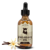 Vanilla-scented pre shave oil for men with moisturizing and protective formula.