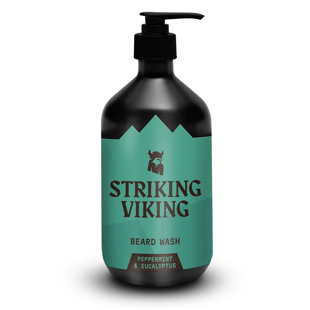 Beard wash with peppermint and eucalyptus by Striking Viking.