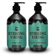 Striking Viking Beard Wash & Conditioner Set with Peppermint & Eucalyptus Fragrance.