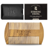 Sandalwood Wooden Beard Comb (Black) with protective carry case and box.
