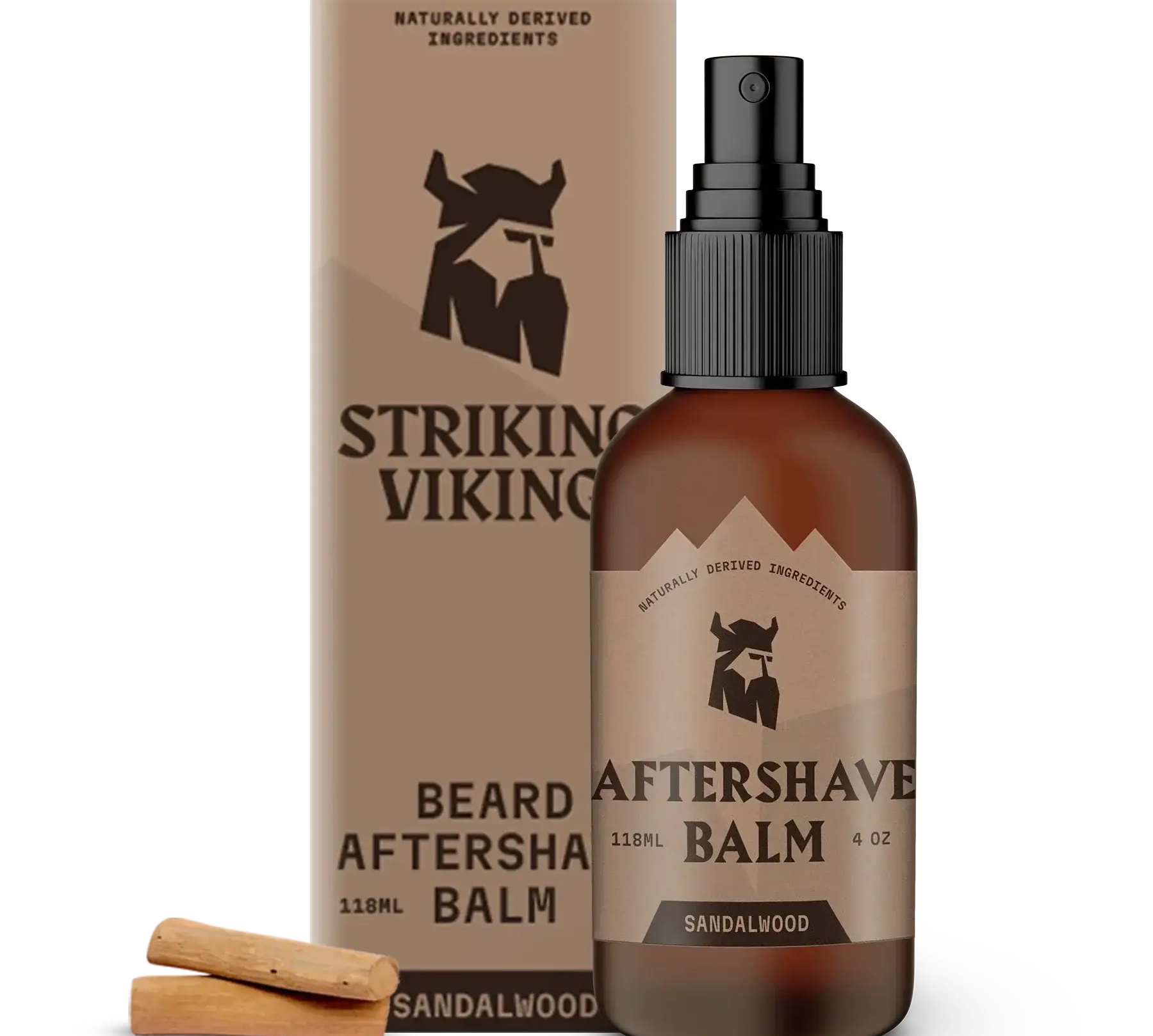 Sandalwood After Shave Balm for Men by Striking Viking, soothing post-shave treatment with hydrating and nourishing formula.