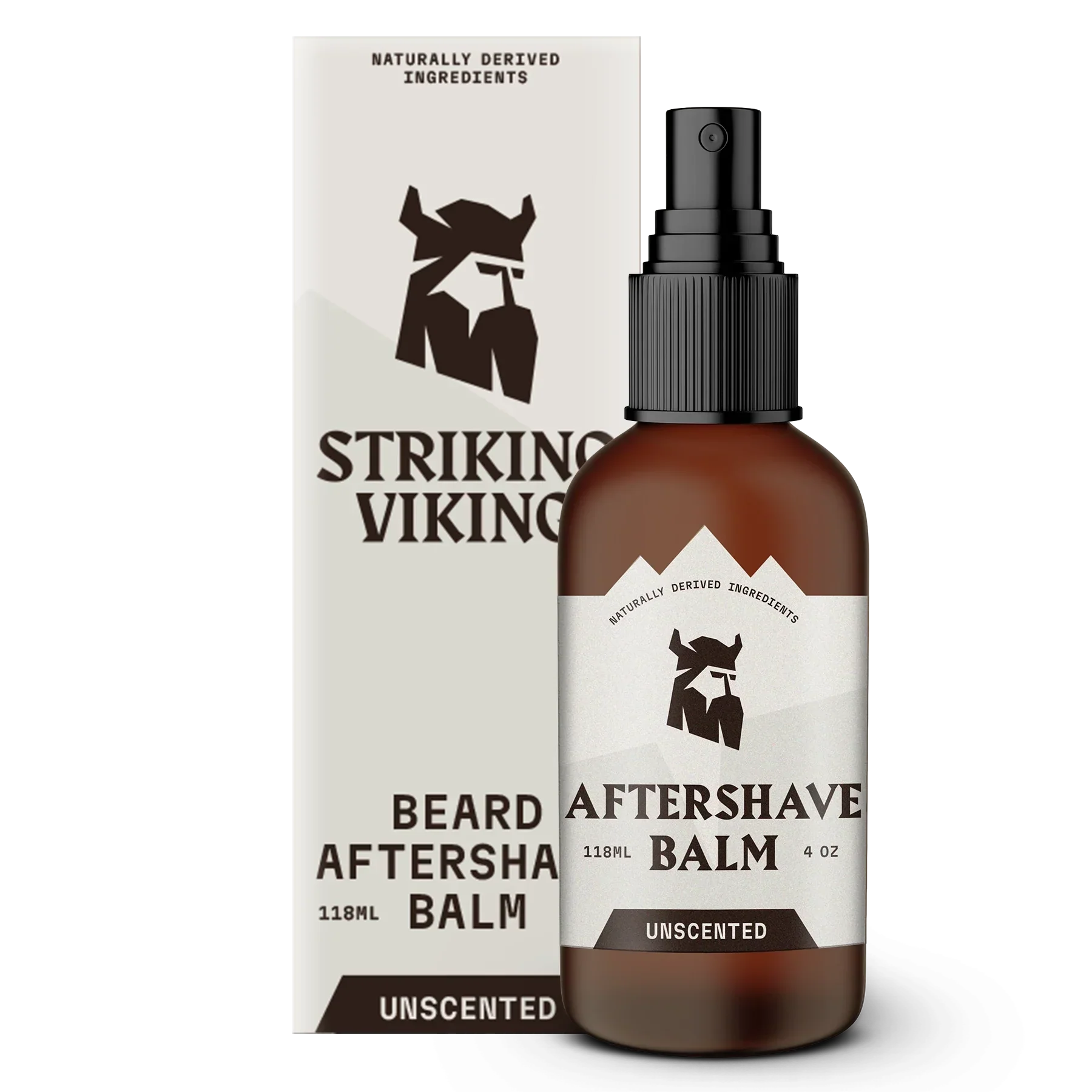 After Shave Balm for Men, unscented, by Striking Viking, 118ml bottle with packaging, nourishing and soothing post-shave skincare.