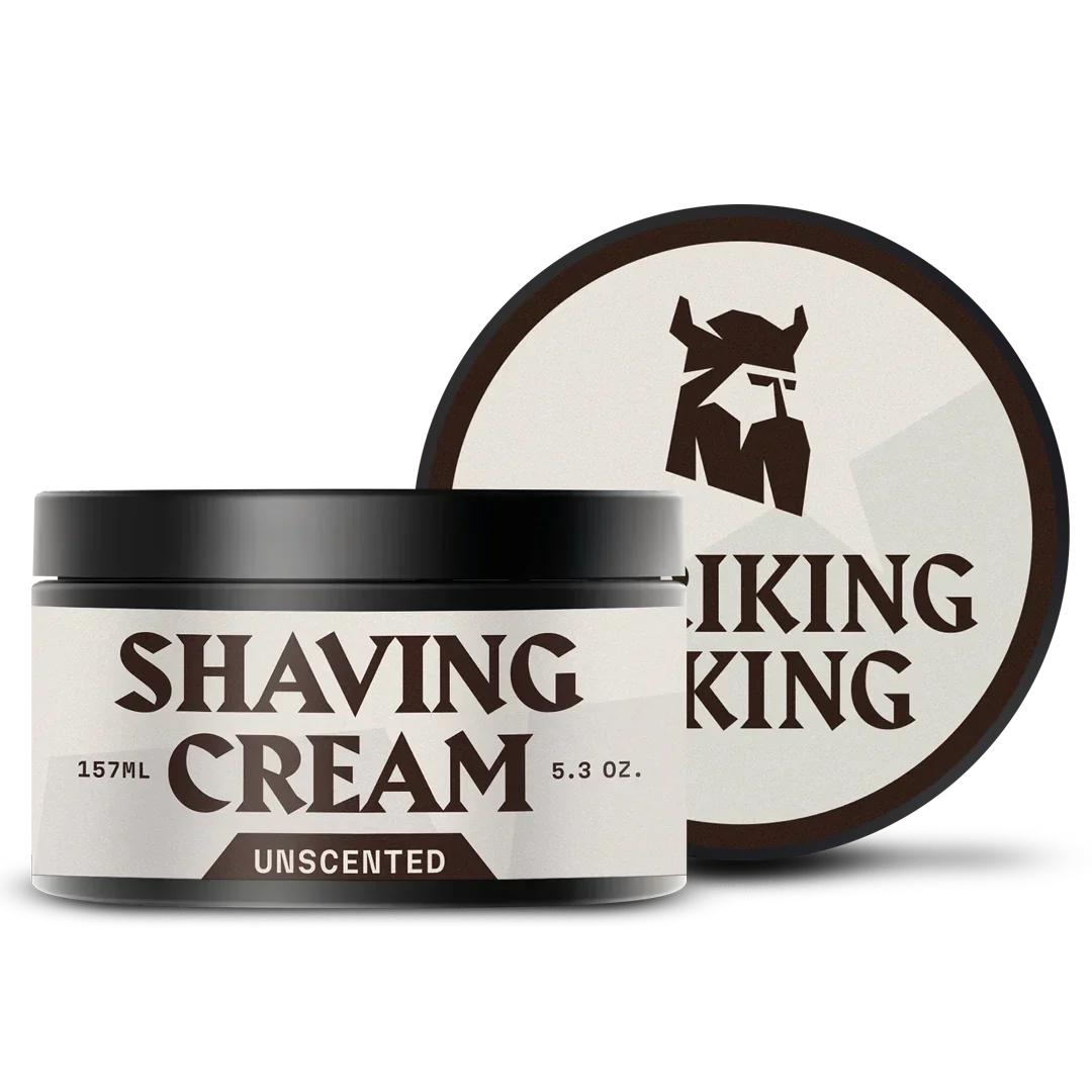 Mens Shaving Cream - Unscented Striking Viking 5.3 oz tub for sensitive skin.