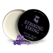 Tattoo Balm Lavender by Striking Viking for tattoo care and vibrancy.