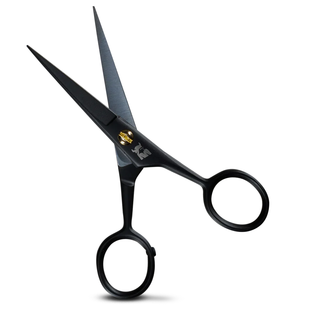 Mustache scissors for precise hair trimming with sharp steel blades.