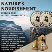 Vanilla Beard Balm 2 Pack with natural ingredients for shaping and moisturizing.