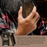 Beard Brush for Men - Natural Boar Bristle with Beech Wood Handle