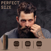 Beard Brush for Men - Natural Boar Bristle with Beech Wood Handle