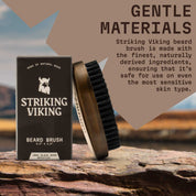 Beard Brush for Men - Natural Boar Bristle with Beech Wood Handle