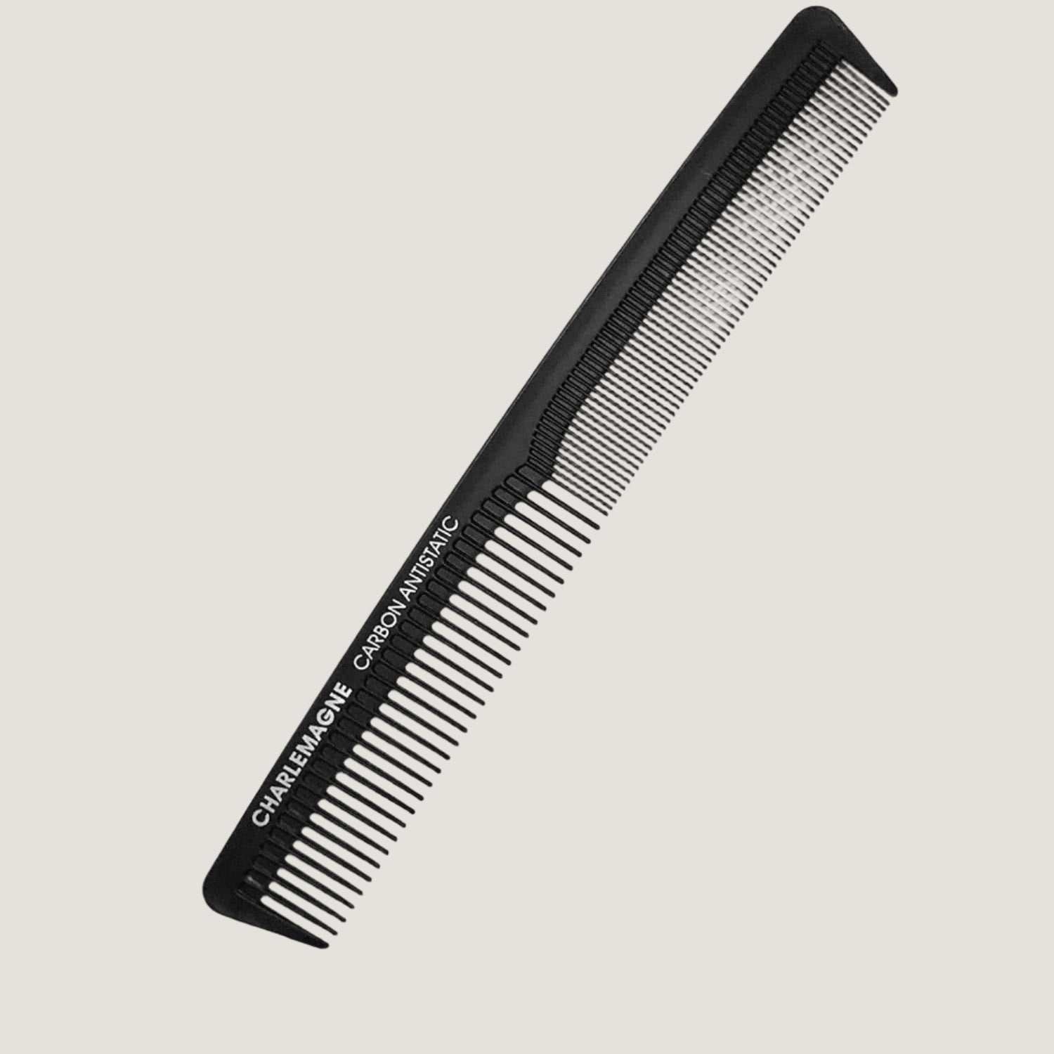 Black dual-sided carbon hair comb with wide and fine teeth, antistatic and heat-resistant design