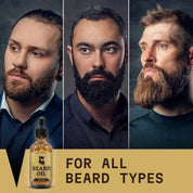 Citrus-scented beard oil for all beard types, softening and moisturizing with natural ingredients.