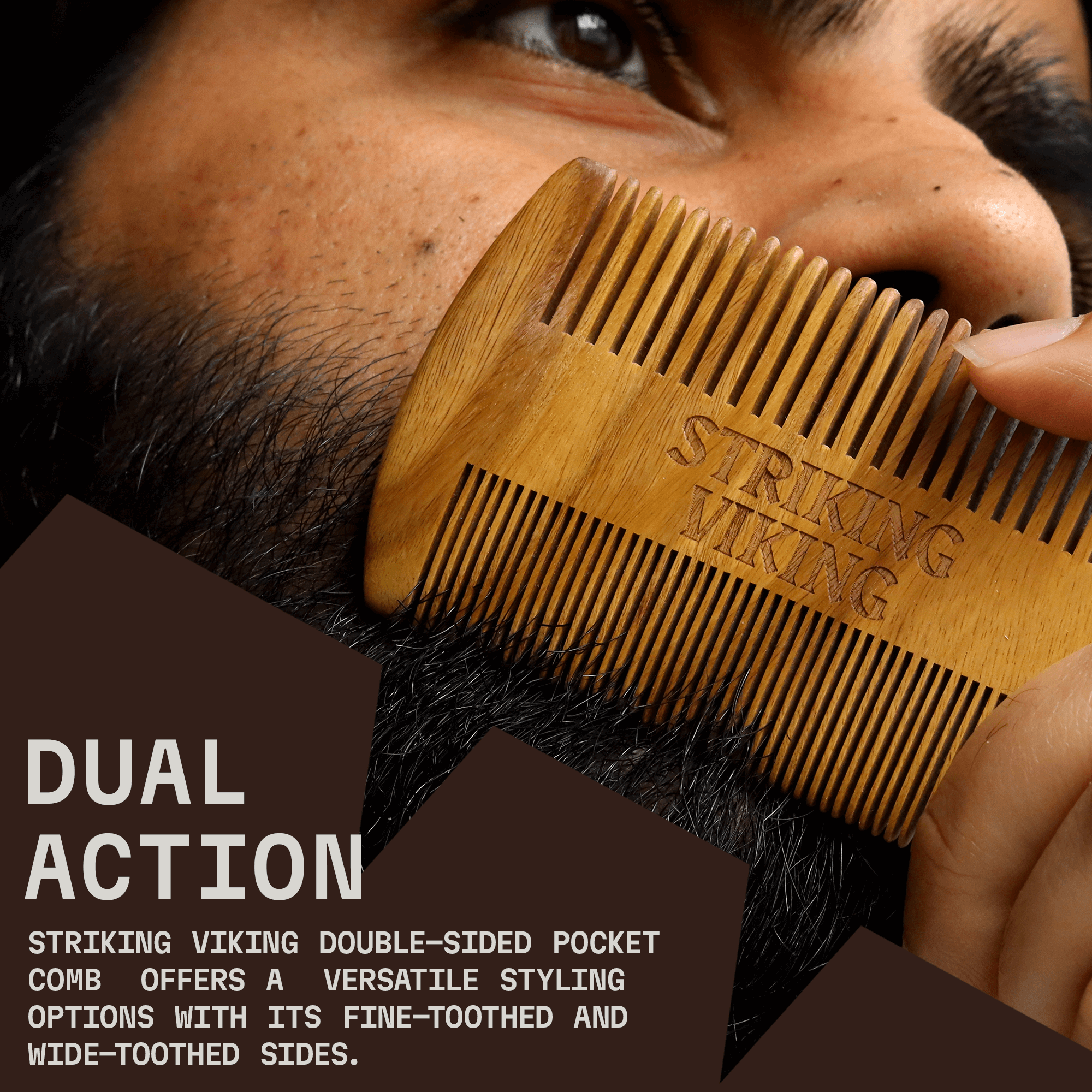 Striking Viking comb double-sided teeth