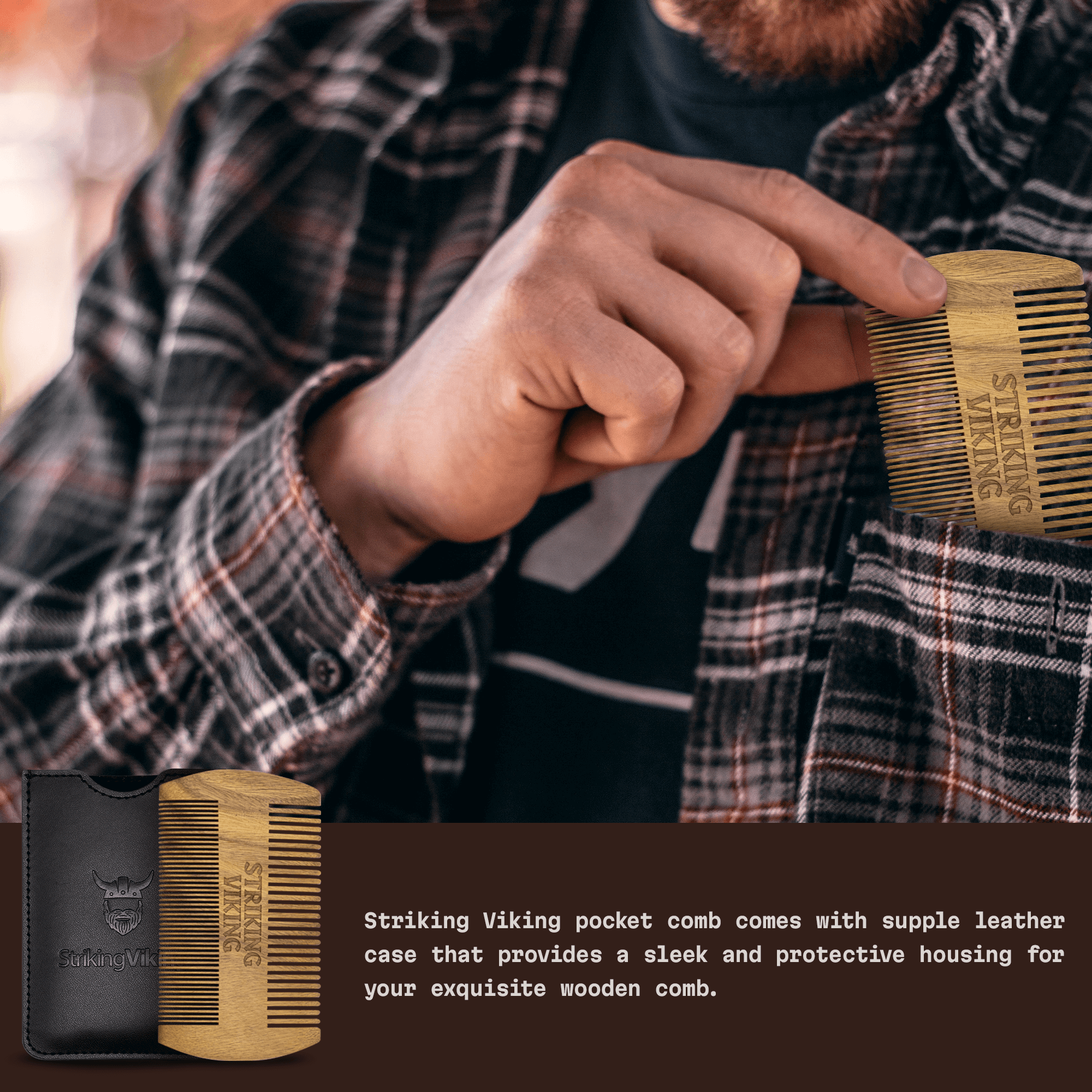 Striking Viking comb folded compact size